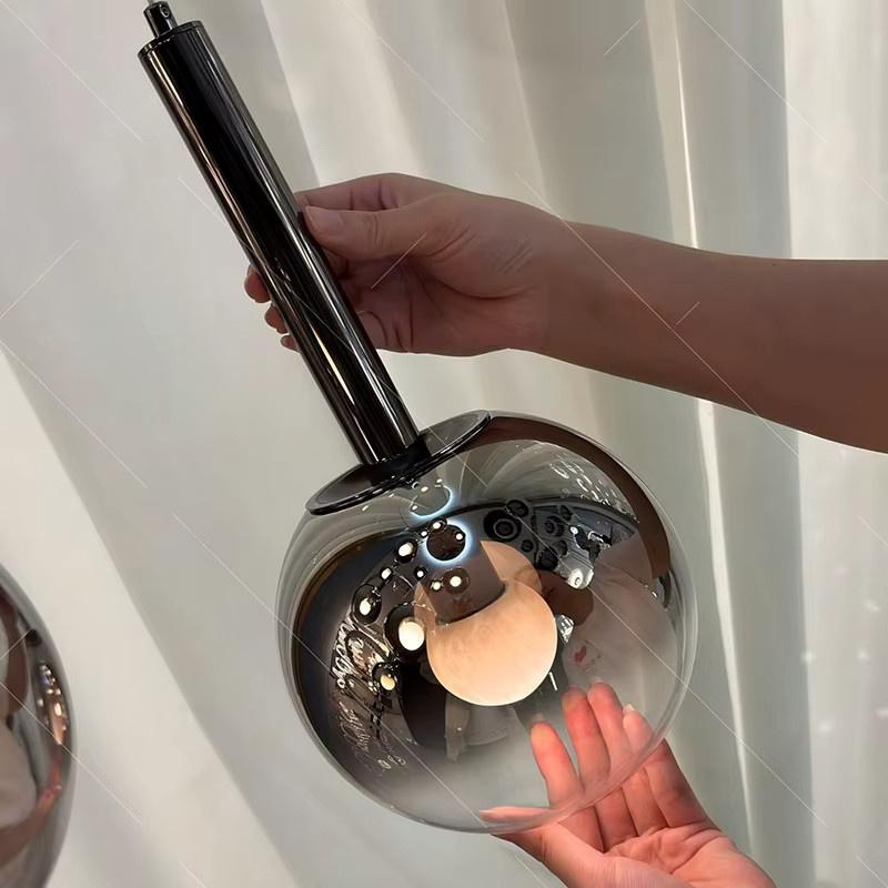 Yushe Pendelleuchte im skandinavischen Design mit transparentem Glasschirm für Wohnzimmer und Flur - Bild 3