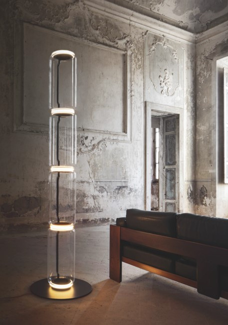 Flos Noctambule 4 High Cylinder Big Base Stehleuchte aus Glas in Transparent mit dimmbarer LED - Bild 2