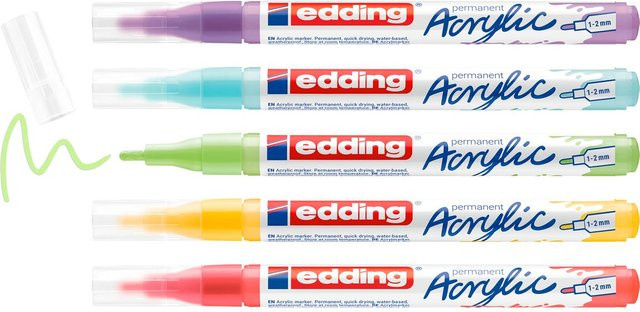edding Acrylmarker Regenbogen Multicolor Permanent Fine - Bild 1