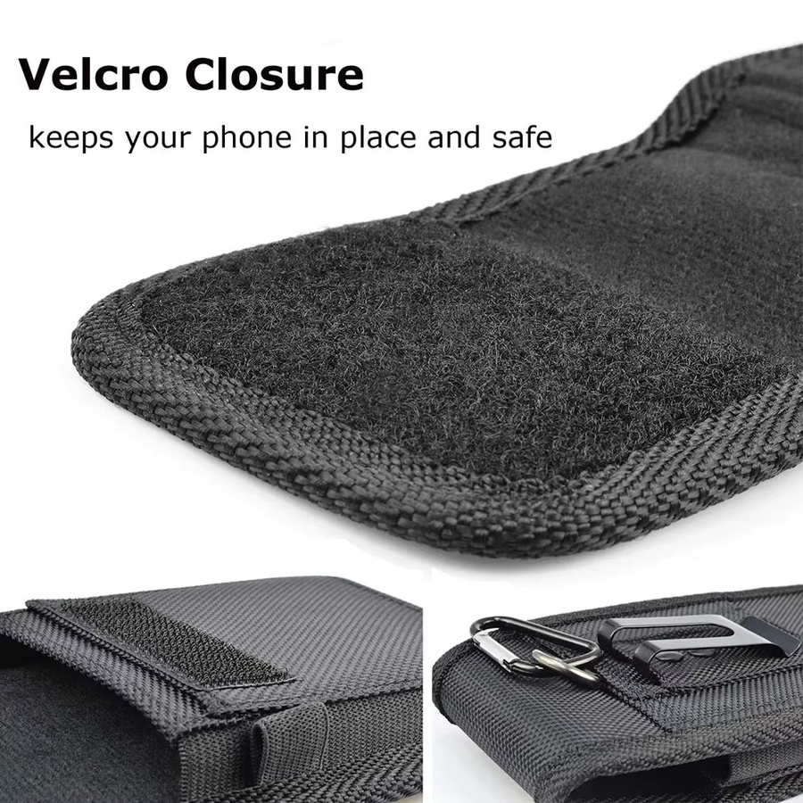 Stonego Vertikales Handyholster aus Nylon mit Gürtelclip und Kartenhalter in Schwarz - Bild 3