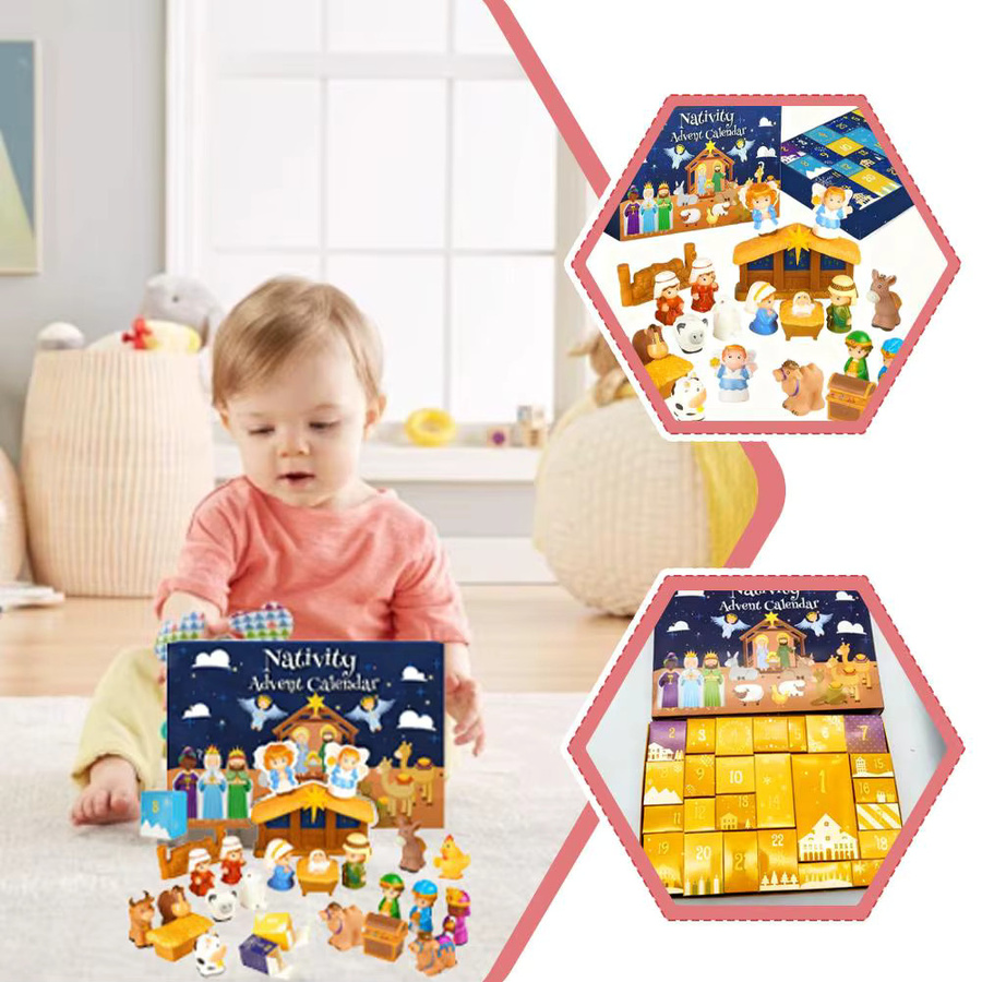 Dekorativer Adventskalender für Weihnachten 2025 in Blau und Multicolour für Kinder, Jungen, Mädchen und Erwachsene - Bild 6