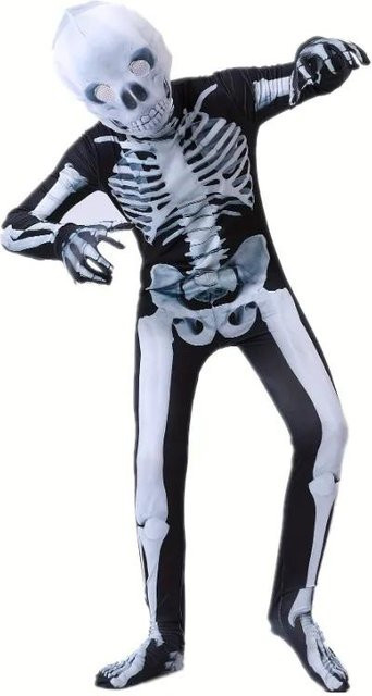 Skelett Kostüm mit Maske, Overall, ab 3 Jahren, Unisex - Bild 1
