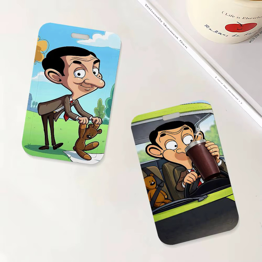 Cartoon M-Mr B-Bean Ausweishalter mit Umhängeband für Büro und Schule in Multicolour aus Kunststoff - Bild 4