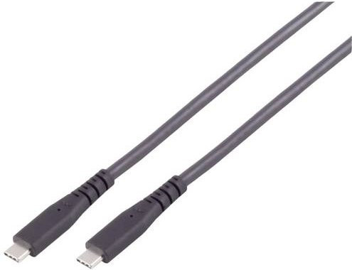 BKL Electronic USB-C Verbindungskabel USB4 Gen 3x2 240W Schwarz Länge: 1 m - Bild 1