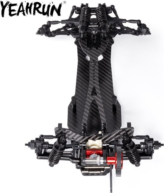 YEAHRUN Metall-Kohlefaser-Upgrade-Rahmen für 1:10 Sakura D5 RC Drift-Auto Modellteile - Bild 1