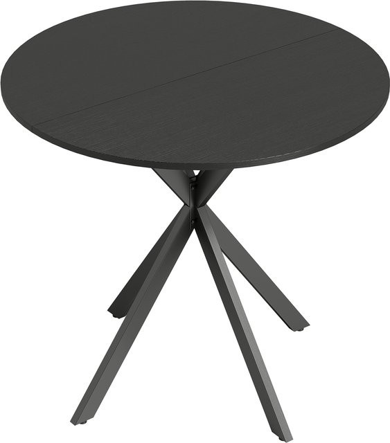 Runder Esstisch HOMCOM im Industriestil mit Stahlbeinen, Durchmesser: 80 cm, Schwarz - Bild 1