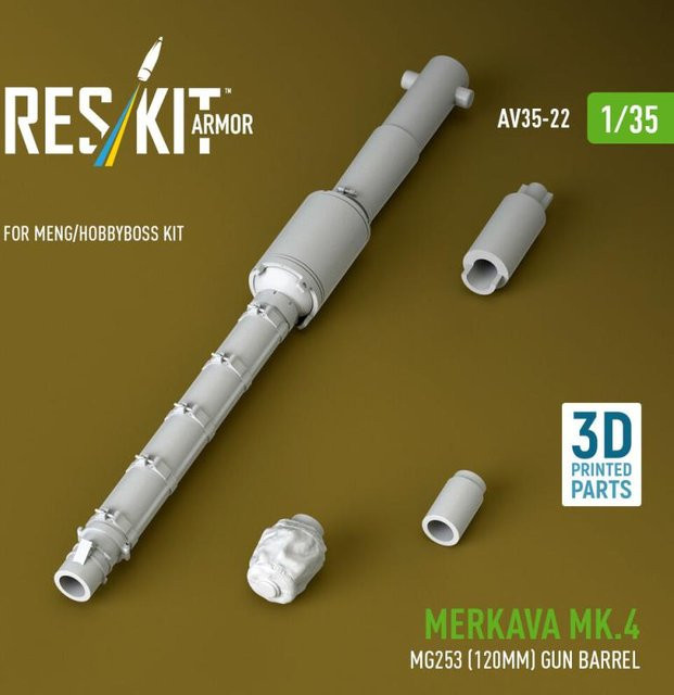 ResKit Models Merkava Mk.4 - MG253 (120mm) gun barrel, 3D Printed - Bild 1