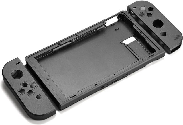 Aluminium Ersatz-Rückplatte für Nintendo Switch OLED Joy-Con Gehäuseabdeckung aus Metall in Schwarz oder Silber - Bild 1