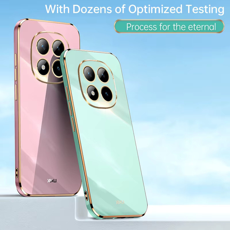 Xiaomi Redmi Note 15 Pro Plus Hülle mit galvanisierten Kanten aus Silikon-TPU in Rot für 4G und 5G Modelle - Bild 2