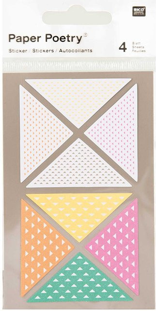 Rico Design Paper Poetry Sticker Dreiecke in Neonfarben, 4 Bogen - Bild 1
