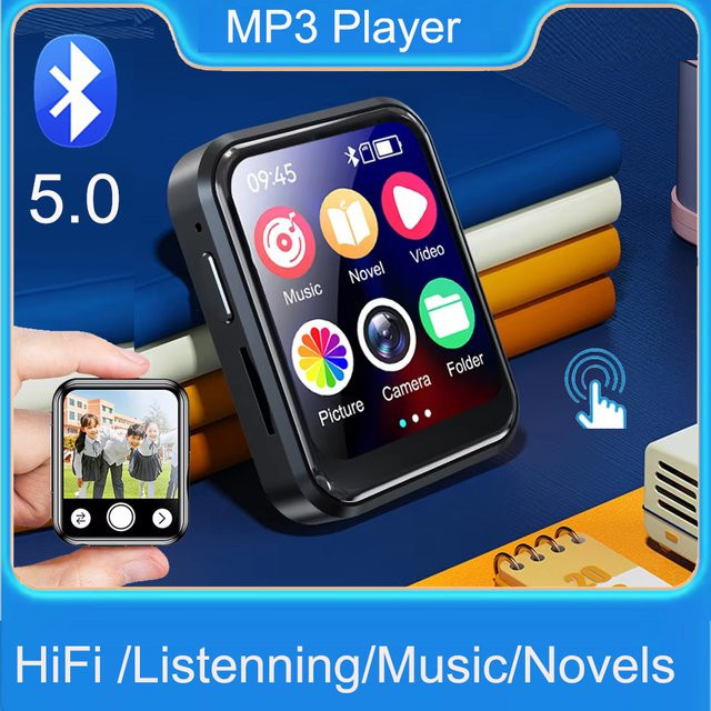 DMWING MP4 Player mit 64 GB Speicher, Bluetooth 5.4, Voll-Touchscreen, HiFi-Kamera und eingebautem Lautsprecher in Schwarz - Bild 1