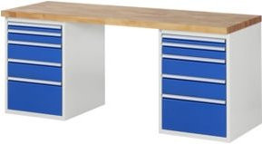 Rau Werkbank 7511A3 mit 10 Schubladen, Multicolor, B: 200 cm, T: 70 cm, H: 84 cm - Bild 1
