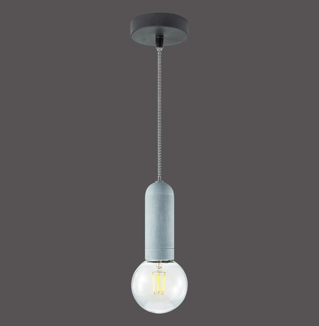 Just Light. Pendelleuchte Turn 1-flammig in Betonoptik Grau mit E27 Fassung - Bild 1