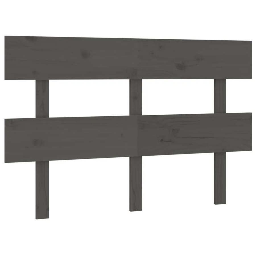 vidaXL Kopfteil aus Massivholz Kiefer in Grau mit rustikaler Optik, B/H: 124 x 81 cm, Tiefe: 3 cm - Bild 2