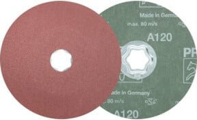 PFERD TOOLS COMBICLICK Korund Fiberscheibe Ø 125 mm A120 für universelle Anwendungen in Mehrfarbig - Bild 1