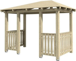 Skan Holz Haustür-Vordach Wismar 8 aus nordischer Fichte in Natur Beige, B: 351 cm, T: 187 cm - Bild 1