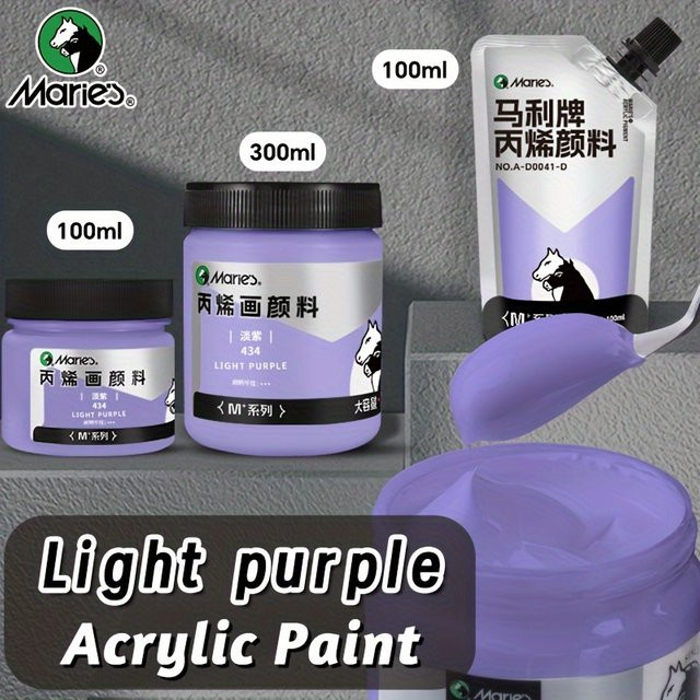Marie's Acrylpigment Hellblassviolett für DIY-Malerei und Künstler, 100 ml oder 300 ml - Bild 1