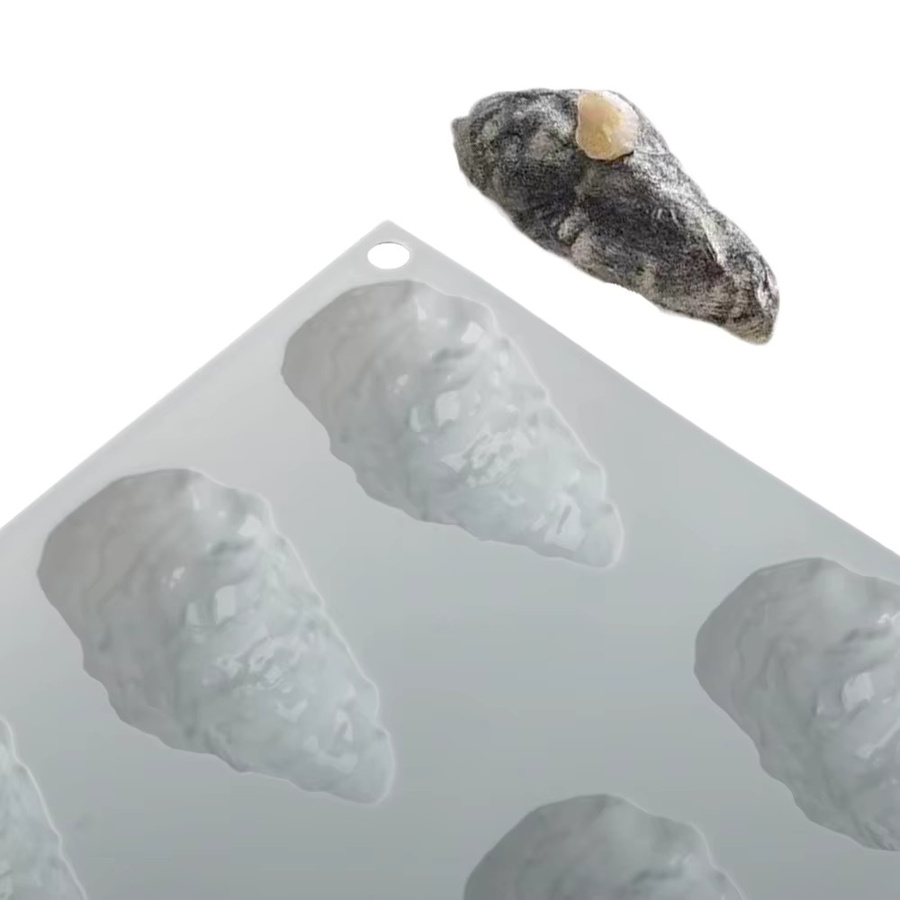 SHENHONG 10-Zellen-Schokoladenform im Oyster-Design aus lebensmittelechtem Silikon für Gebäck und Desserts - Bild 2