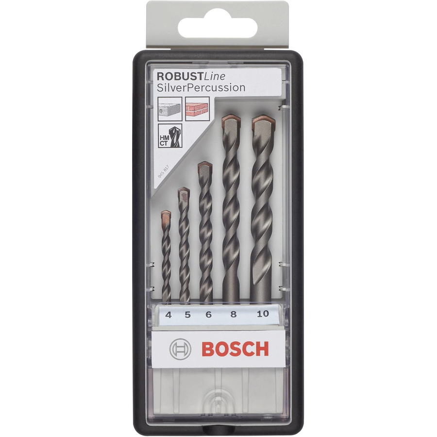 Bosch Hartmetall Beton-Spiralbohrer-Set RobustLine CYL-3 in Silber und Grau, 5-teilig mit Zylinderschaft - Bild 3