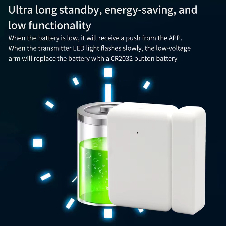 LUCKING DOOR DS2/DS3 Tür- und Fenstersensor in Weiß mit kabelloser APP-Fernbedienung für Smart Home Alarmsysteme - Bild 3
