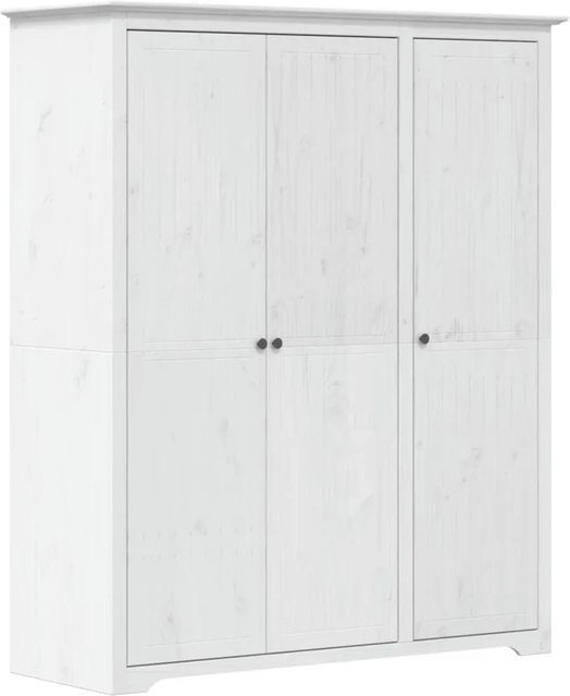 vidaXL Kleiderschrank BODO in Weiß aus Massivholz Kiefer, B/T/H: 151,5 x 52 x 176,5 cm - Bild 1