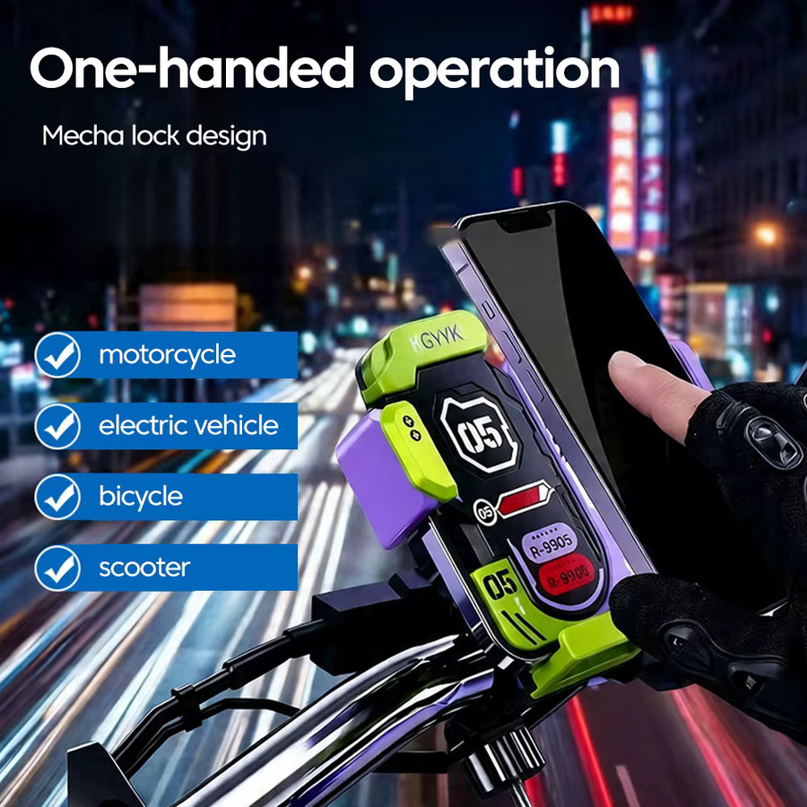 elough Handyhalterung für Motorrad und Fahrrad zur Navigation, verstellbarer und rutschfester GPS-Clip für Lenker oder Rückspiegel, mehrfarbig - Bild 5