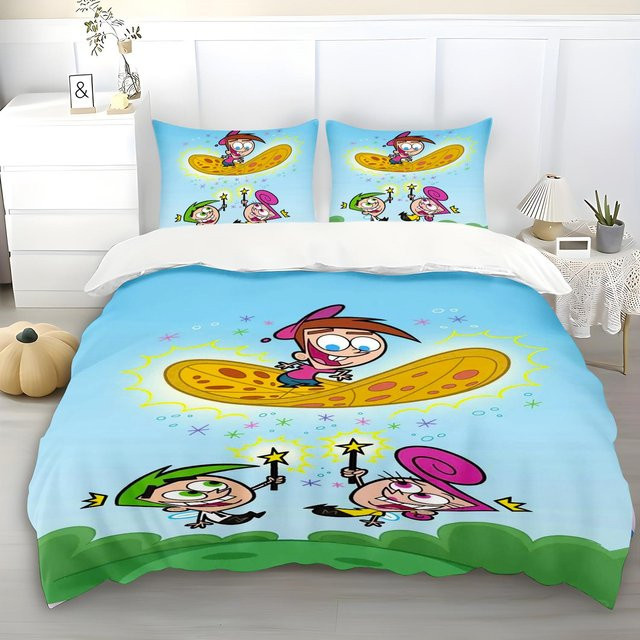 Bettwäsche-Set ZbrFourteen Cosmo und Wanda in Multicolour, bestehend aus 1 x Bettbezug und 2 x Kissenbezügen, B/H: 135 x 200 cm - Bild 1