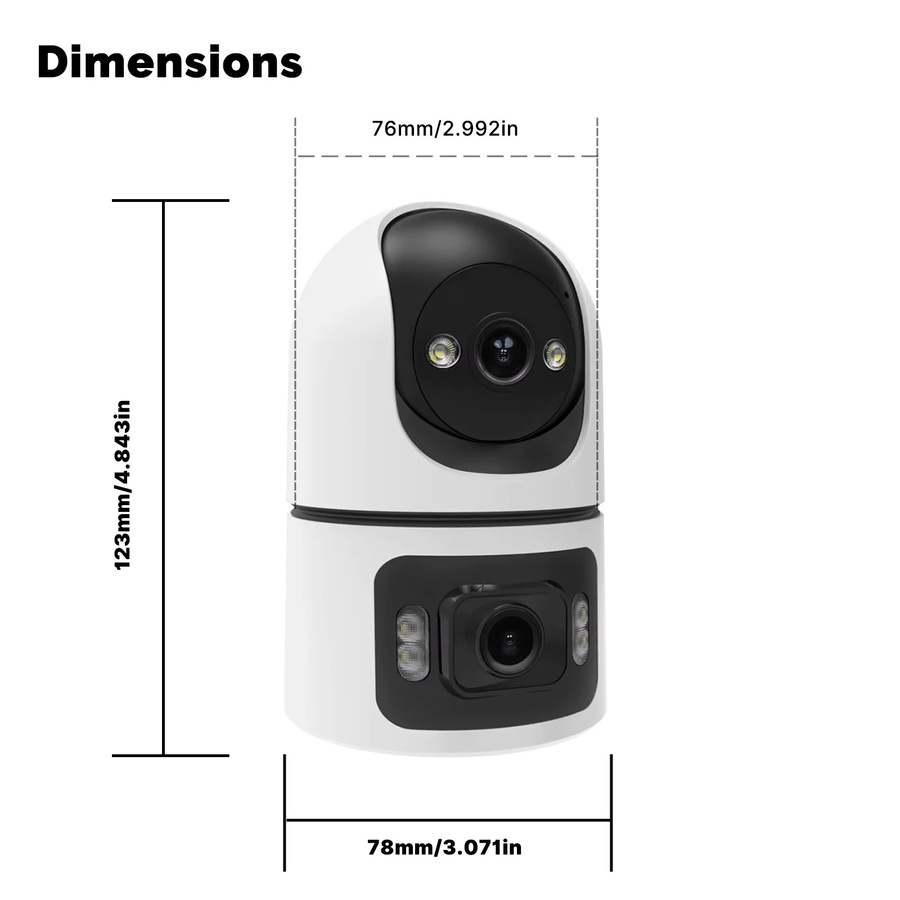 Moes Tuya WiFi Smart Indoor Kamera mit 4MP Dual Screen Objektiv, 2,4G/5G, Infrarot Nachtsicht, Bewegungserkennung, Auto Track und Zwei-Wege Audio in Weiß - Bild 6