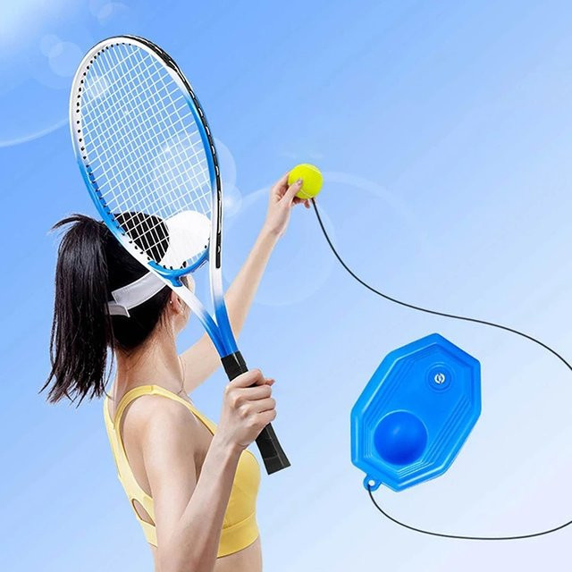 Meade Tennistrainer, Einzelspieler mit Line Rebound, Selbsttraining, Kunststoff, Blau - Bild 1