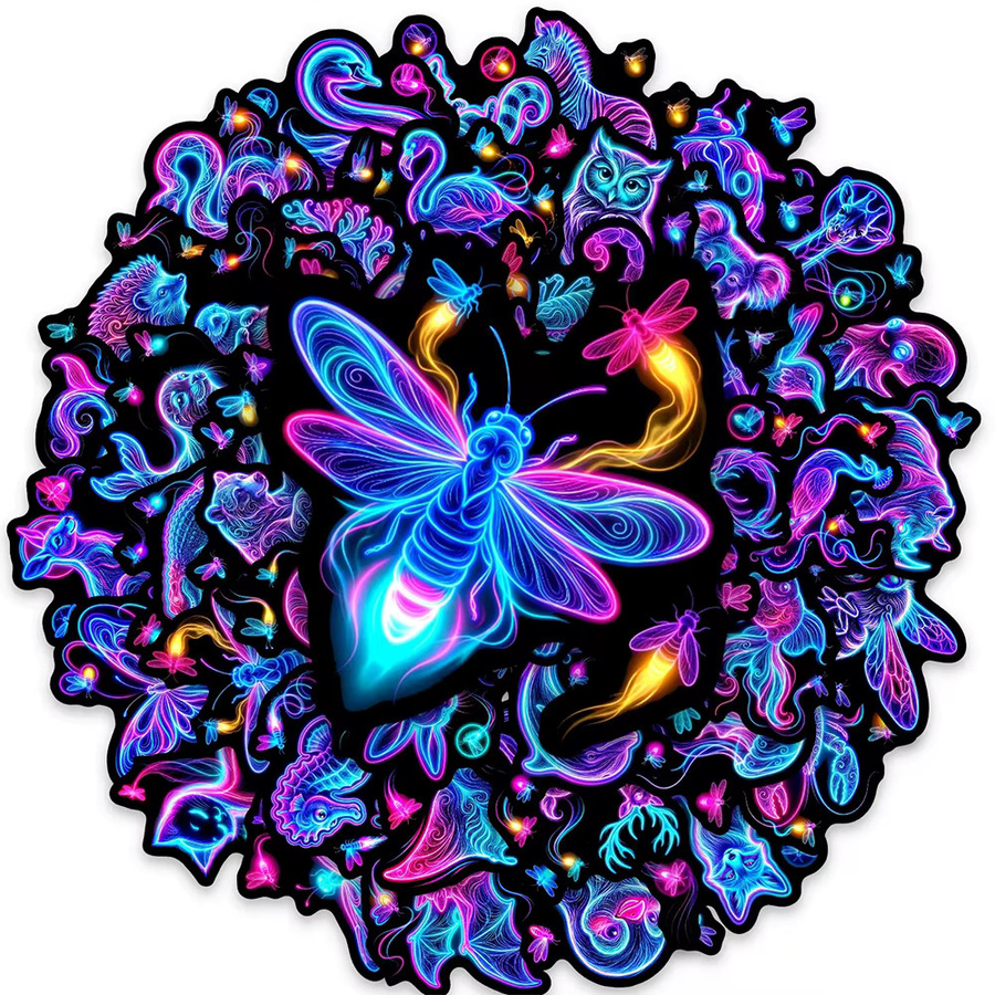 Charile Neon-Tier-Graffiti-Aufkleber, Cartoon-Insekten Panda Katze, 10/30/50 Stück - Bild 2