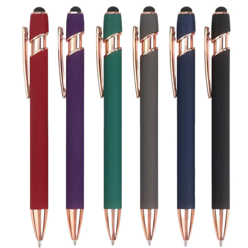 2-in-1 Metall-Eingabestift mit einziehbarem Kugelschreiber und 1,0 mm schwarzer Tinte für Touchscreens, 5 bis 10 Stück - Bild 4