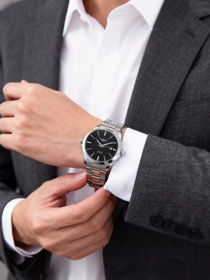 LONGLUX Armbanduhr Automatik, Edelstahl, Weiß, Herren - Bild 4