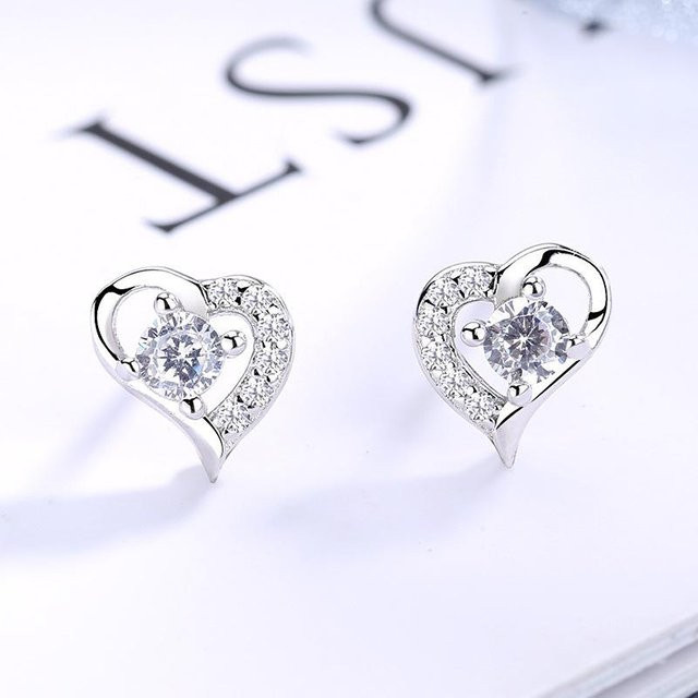 Lucky Star Jewelry Ohrstecker Herz-förmig, 925 Silber, Mädchen - Bild 1