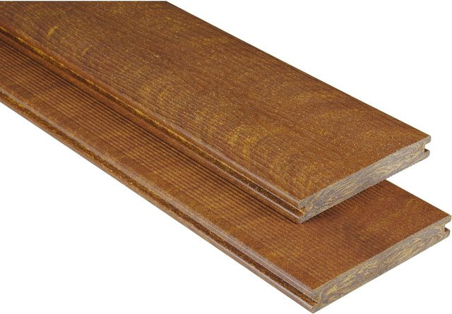Kovalex WPC Terrassendiele Massiv Struktur in Walnuss matt, B/T/H: 14,5 x 2,0 x 300 cm - Bild 1