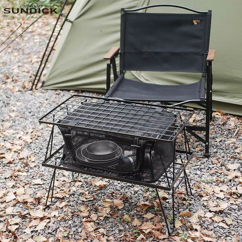 SDK Outdoor-Geschirr-Aufbewahrungsbox aus Netzstoff in Schwarz, faltbare Mehrzweck-Tischaufbewahrungsbox - Bild 3