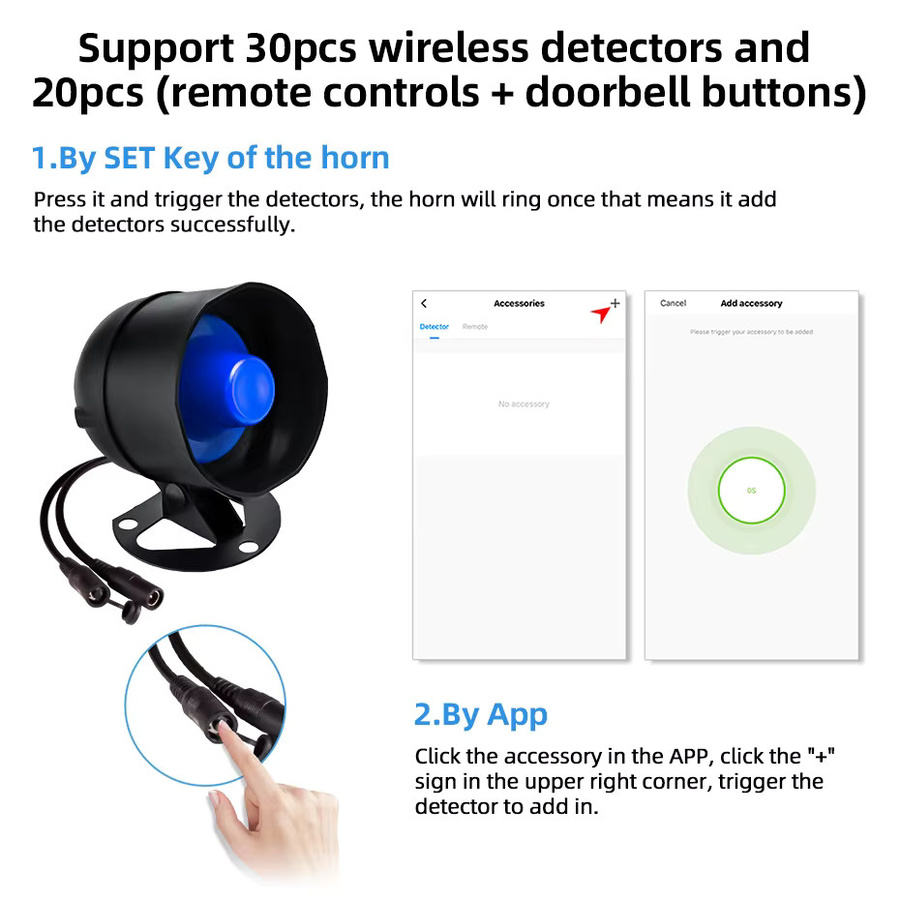 KERUI Einbrecher Sicherheitssystem mit 120db WIFI Lautsprecher Horn, Infrarot-Bewegungsmelder und Türsensor Alarm Kit - Bild 3