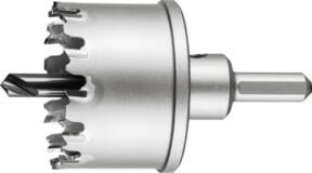 PFERD Hartmetall Lochsäge Universal in Silber, Durchmesser: 55 mm, Schaft-Durchmesser: 10 mm, Schnitttiefe: 32 mm - Bild 1