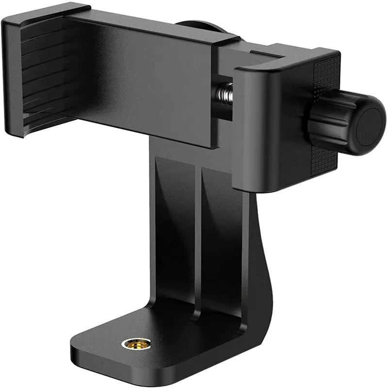 Universal Smartphone und Tablet Halterung mit Blitzschuh Adapter für Stativ und Tripod, Schwarz - Bild 3