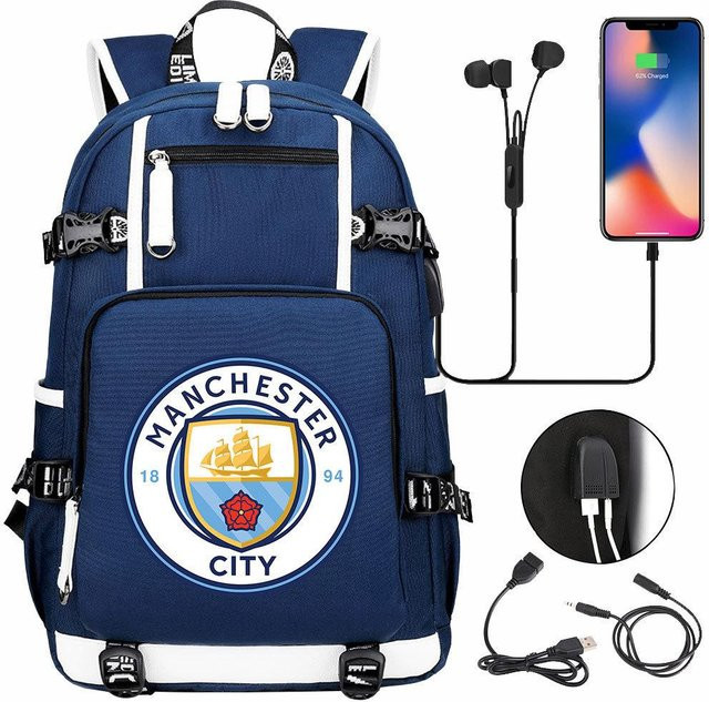 3-teiliges Schulrucksack-Set in Blau aus Oxford-Stoff mit Schultasche und Federmäppchen, H x B x T: 47 x 30 x 15 cm - Bild 1