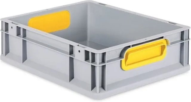 PROREGAL Eurobox Nextgen Color Transportbox mit Griffen und glattem Boden, Gelb, H x B x T: 12 x 30 x 40 cm - Bild 1