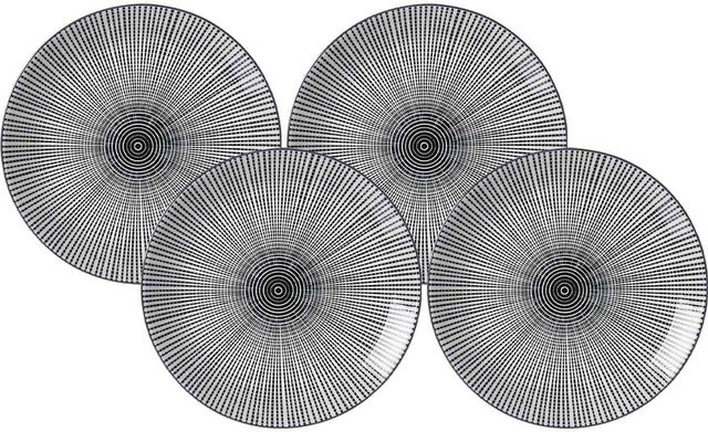 Ritzenhoff & Breker Dessertteller Takeo Stripes in Weiß, 4er Set, Durchmesser: 21,5 cm - Bild 1