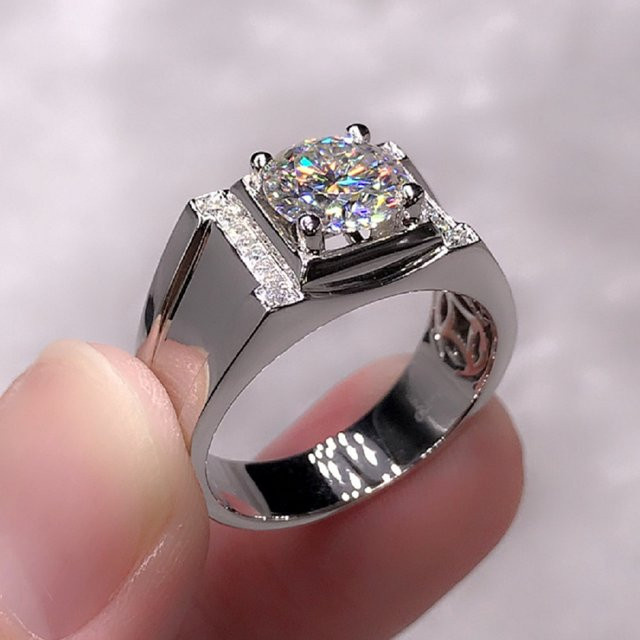 Buyee Ehering 925 Silber, Zirkonia, Herren - Bild 1