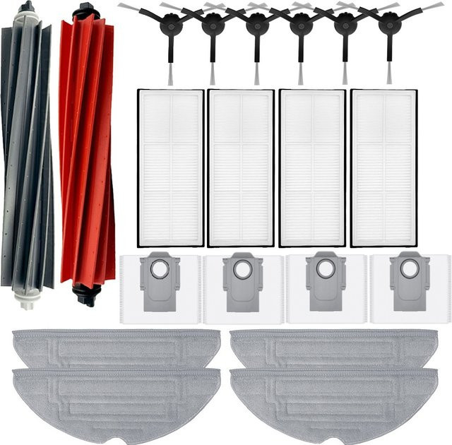 Roborock Zubehör-Set für S8, S8 Plus, S8 Pro Ultra und S8+ in Multicolour mit Hauptbürste, Seitenbürste, HEPA-Filter, Wischtuch und Staubbeutel - Bild 1