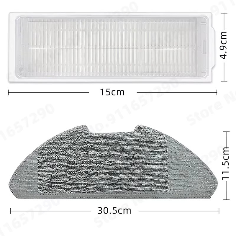 QIXIAO Zubehör-Set für Xiaomi Mi Robot Vacuum-Mop 2 Pro/Lite MJST1SHW MJSTL mit Seitenbürste, Hauptbürste, Wassertank, Staubbehälter, Wischtuch und HEPA-Filter - Bild 2