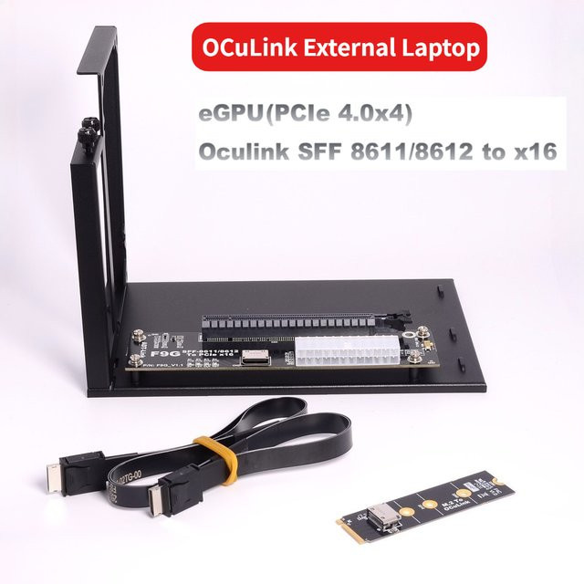 ADT-Link F9G-BK7 OCuLink eGPU Adapterkarte für M.2 NVMe zu SFF-8612, PCIe 4.0 x4 64Gbps, Schwarz - Bild 1