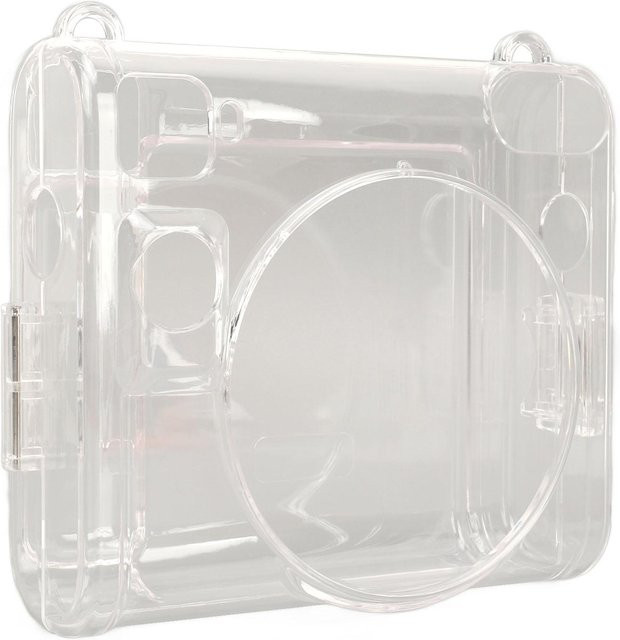 Shoemst Schutzhülle für Instax SQUARE SQ40 Sofortbildkamera, transparente Hartschale mit verstellbarem und abnehmbarem Riemen, Farbe: Weiß - Bild 1