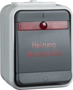 Elso Heizung Notschalter AP44 441229 Aufputz IP44 Weiß/Grau - Bild 1