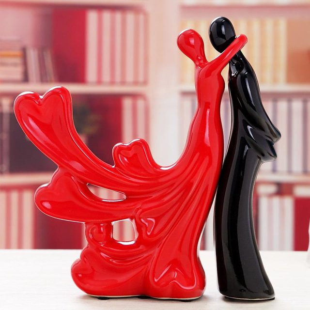 Kreative Keramik-Ornamente für Paare von Yiran Furniture, modern, Schwarz, Höhe: 25 cm - Bild 1