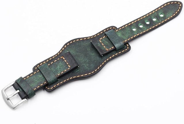 Fossil Uhrenarmband Leder, grün, Herren - Bild 1