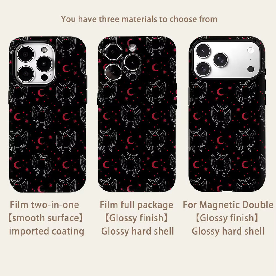 Mothman & Moons Robuste Handyhülle für iPhone 17 16 15 14 13 Pro Max Plus mit Magnetfunktion in Schwarz - Bild 2